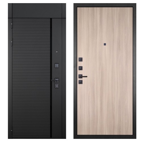 Гранит Пиано Черная с фрамугой, панель 001 Светлая 6 мм