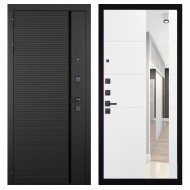 Гранит Пиано Черная, панель 083 Белый софт зеркало 10 мм