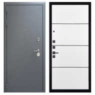 Гранит 7024, панель 079 Белый софт, черный молдинг 12 мм