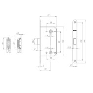 Защелка Fuaro (Фуаро) врезная магнитная MAGNM96WC-50/BL INOX GR-23 графит (блистер) 