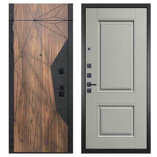 Гранит Континент с фрамугой, панель 068 Две филенки силк маус 12 мм