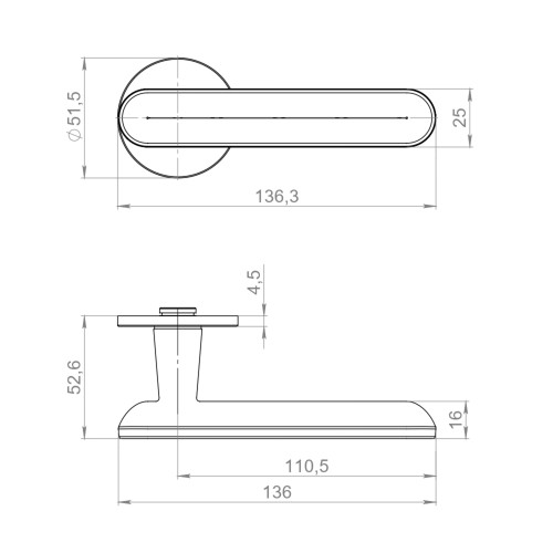 Ручка Armadillo (Армадилло) раздельная R.YM.FRAPPE FSG-39 флор. золото 