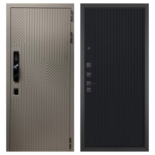 Гранит Смарт Нанорельеф, панель 088 Черный кварц с фрезеровкой 10 мм