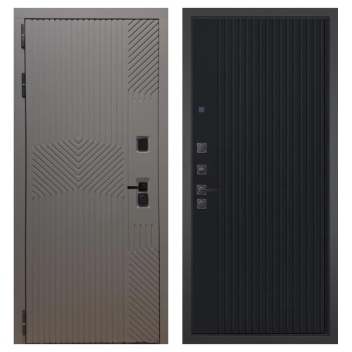 Гранит Нанорельеф, панель 088 Черный кварц с фрезеровкой 10 мм