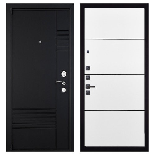 Гранит Т3, панель 079 Белый софт, черный молдинг 12 мм