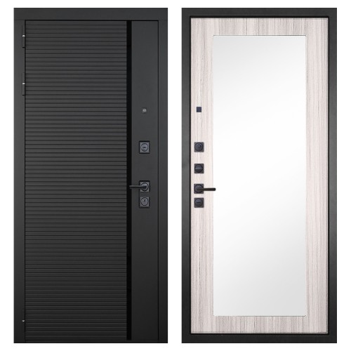 Гранит Пиано Черная, панель 032 зеркало Сандал светлый 12 мм