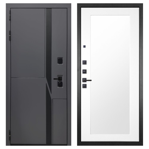 Гранит НаноБлэк лайн, панель 010 зеркало Белый матовый 16 мм