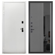 Гранит Вайт, панель 086 Серый рельеф софт с тонированным зеркало 10 мм