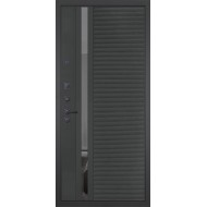 Гранит Эксклюзив, панель 090 Черный кварц с зеркальной тонированной вставкой 10 мм