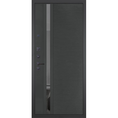 Гранит Эксклюзив, панель 090 Черный кварц с зеркальной тонированной вставкой 10 мм