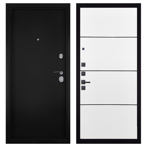 Гранит М8, панель 079 Белый софт, черный молдинг 12 мм