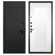 Гранит Горизонт с фрамугой, панель 019 зеркало Белый ясень 16 мм