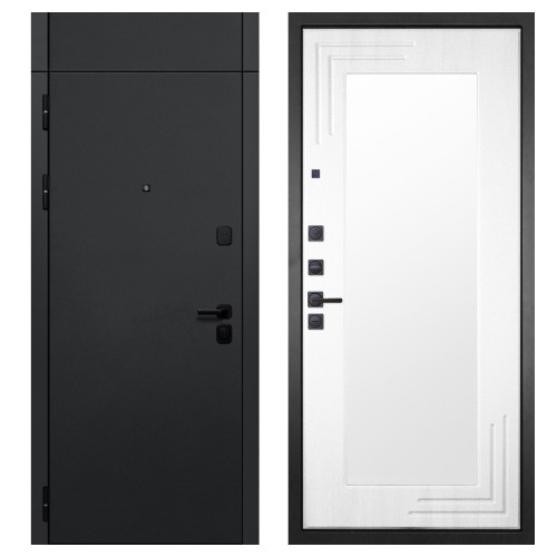 Гранит Горизонт с фрамугой, панель 019 зеркало Белый ясень 16 мм