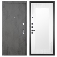 Гранит Дуэт, панель 019 зеркало Белый ясень 16 мм