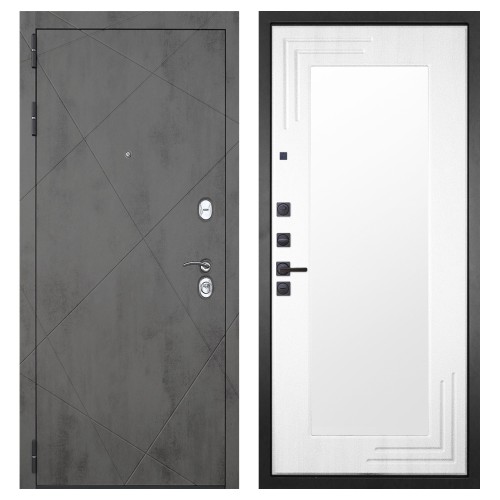 Гранит Дуэт, панель 019 зеркало Белый ясень 16 мм