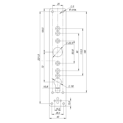 Комплект Fuaro (Фуаро) планок усиливающих с декор. накладками для ANTI-PANIC 1700А/B/C и AP.H-136 (по 2 шт.) 