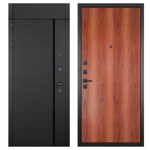 Гранит Пиано Черная с фрамугой, панель 004 Миланский орех 6 мм