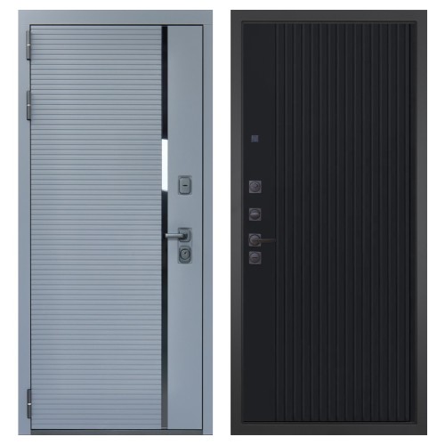 Гранит Пиано Серая, панель 088 Черный кварц с фрезеровкой 10 мм