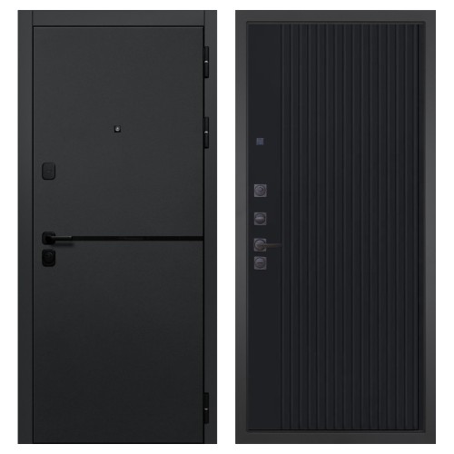 Гранит Горизонт, панель 088 Черный кварц с фрезеровкой 10 мм