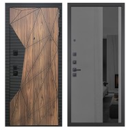 Гранит Континент, панель 086 Серый рельеф софт с тонированным зеркало 10 мм