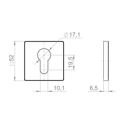 Накладка Fuaro (Фуаро) на цилиндр ET.K.ZL52 SSG-39 сатинированное золото 