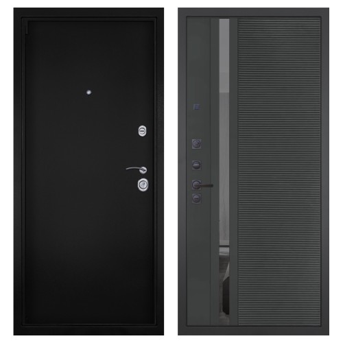 Гранит М8, панель 090 Черный кварц с зеркальной тонированной вставкой 10 мм