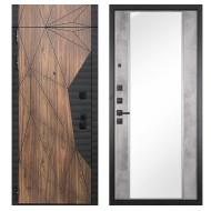 Гранит Континент с фрамугой, панель 051 зеркало Бетон светлый 16 мм