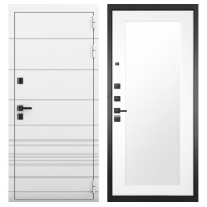 Гранит Роял белая NEW, панель 010 зеркало Белый матовый 16 мм