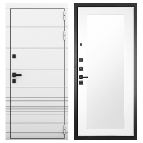 Гранит Роял белая NEW, панель 010 зеркало Белый матовый 16 мм