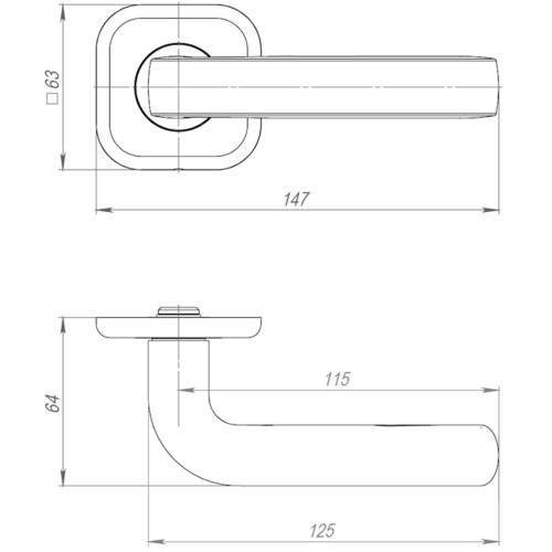 Ручка Ajax (Аякс) раздельная K.JK51.IND TORO 140 mm BL-24 черный (белая коробка) 