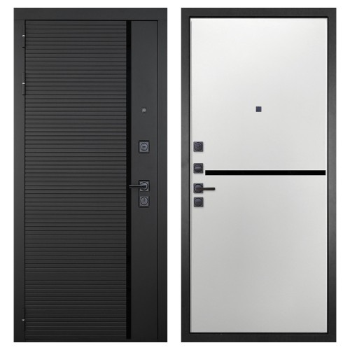 Гранит Пиано Черная, панель 073 горизонт белая 10 мм