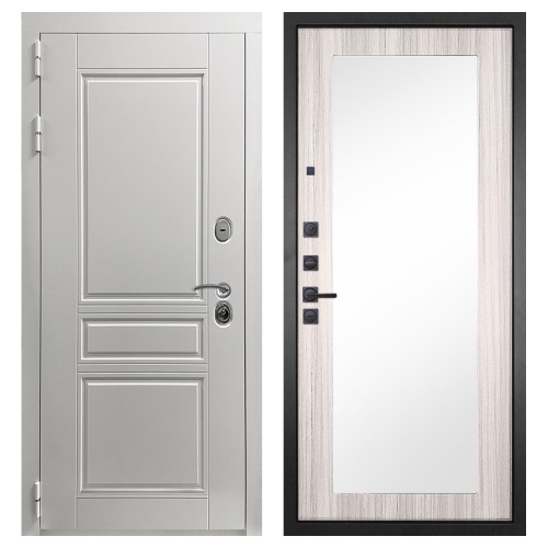 Гранит Лира Белая, панель 032 зеркало Сандал светлый 12 мм