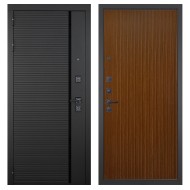 Гранит Пиано Черная, панель 087 Дуб кантри темный с фрезеровкой 10 мм