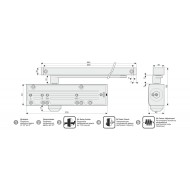 Дверной доводчик NOTEDO DC-025-095 SL+HO+DA+BC PRO
