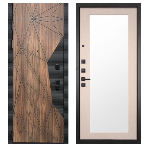 Гранит Континент с фрамугой, панель 014 зеркало Капучино 16 мм