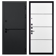 Гранит Горизонт, панель 079 Белый софт, черный молдинг 12 мм