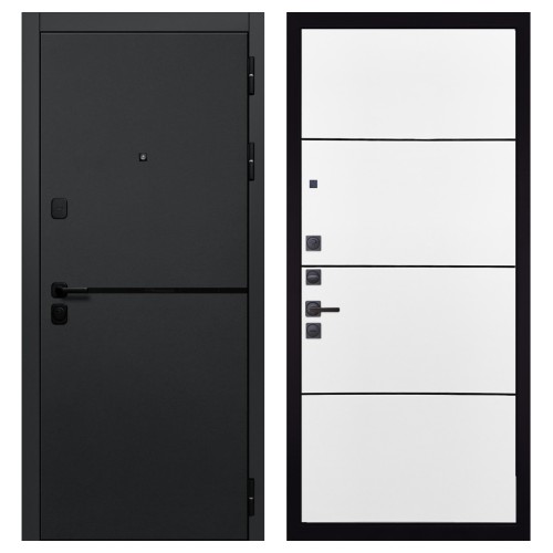 Гранит Горизонт, панель 079 Белый софт, черный молдинг 12 мм