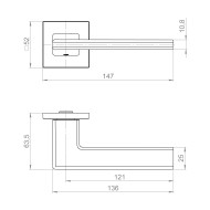 Ручка Fuaro (Фуаро) раздельная K.ZL52.HORIZON SSG-39 сатинированное золото 