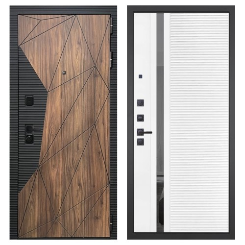 Гранит Континент, панель 089 Белый софт с зеркальной тонированной вставкой 10 мм