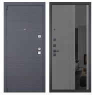 Гранит С61, панель 086 Серый рельеф софт с тонированным зеркало 10 мм