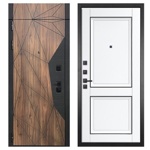 Гранит Континент с фрамугой, панель 070 Две филенки с молдингом белый матовый 12 мм