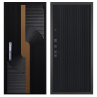 Гранит Смарт Люкс, панель 088 Черный кварц с фрезеровкой 10 мм