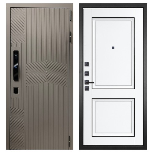 Гранит Смарт Нанорельеф, панель 070 Две филенки с молдингом белый матовый 12 мм