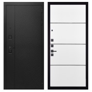 Гранит Симметрия, панель 079 Белый софт, черный молдинг 12 мм