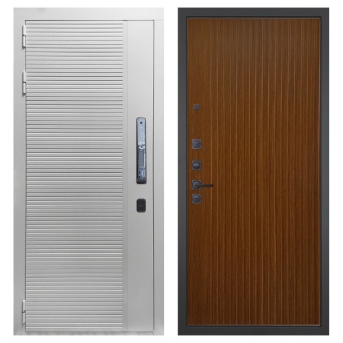 Гранит Пиано Смарт Белая, панель 087 Дуб кантри темный с фрезеровкой 10 мм