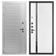 Гранит Пиано Белая, панель 089 Белый софт с зеркальной тонированной вставкой 10 мм