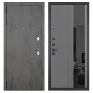 Гранит Дуэт, панель 086 Серый рельеф софт с тонированным зеркало 10 мм