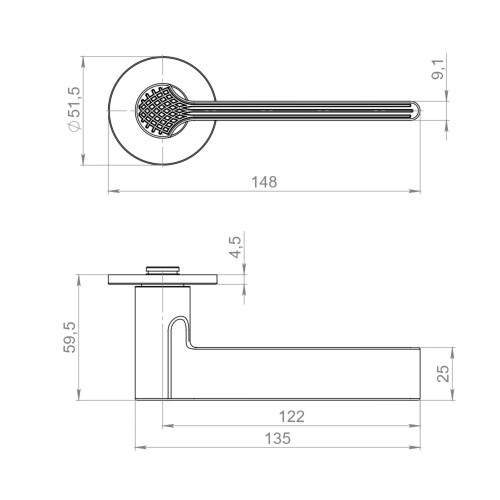 Ручка Armadillo (Армадилло) раздельная R.YM.HONEY BL-26 черный 