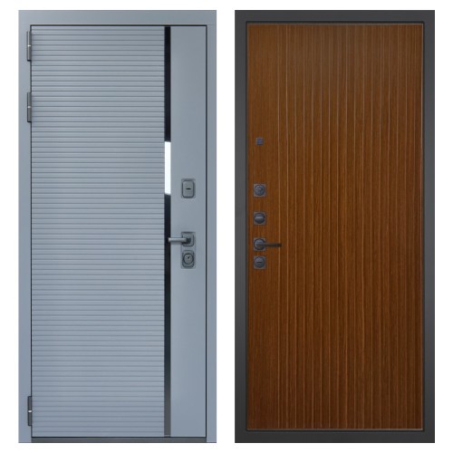 Гранит Роял белая, панель 087 Дуб кантри темный с фрезеровкой 10 мм