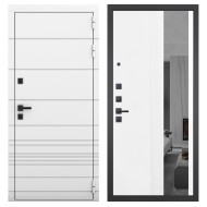 Гранит Роял белая NEW, панель 085 Белый рельеф софт с тонированным зеркало 10 мм